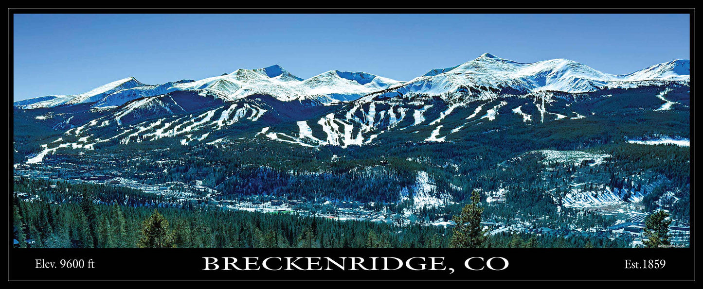 Breckenridge Colorado Panorama Black Border Poster Print