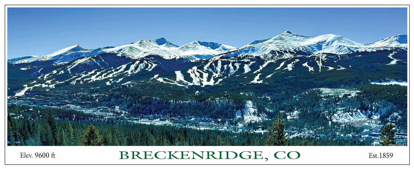 Breckenridge Colorado Panorama White Border Poster Print