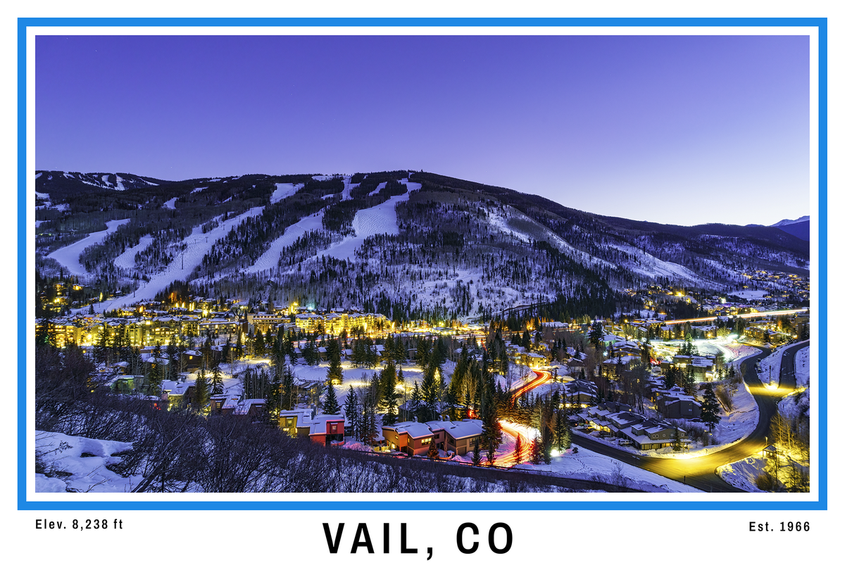 Vail Colorado White Border Poster Print